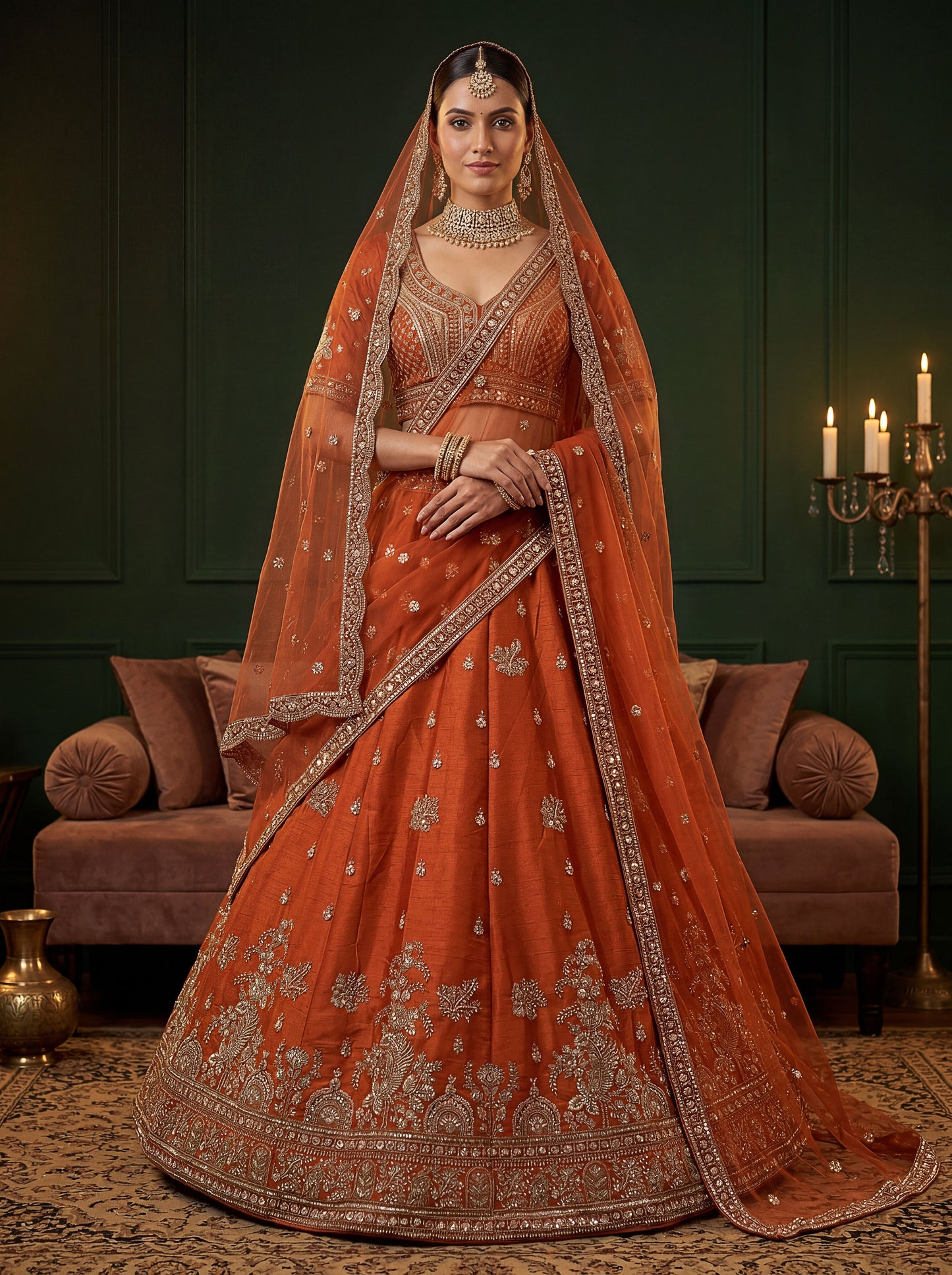 Beautified With Fancy Jari Sequance Dori Embroidery Beads Work Lehenga