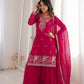 HEAVY PURE SOFT CRUNCHY SILK FABRIC WITH FANCY EMBROIDERY SEQUENCE SUIT