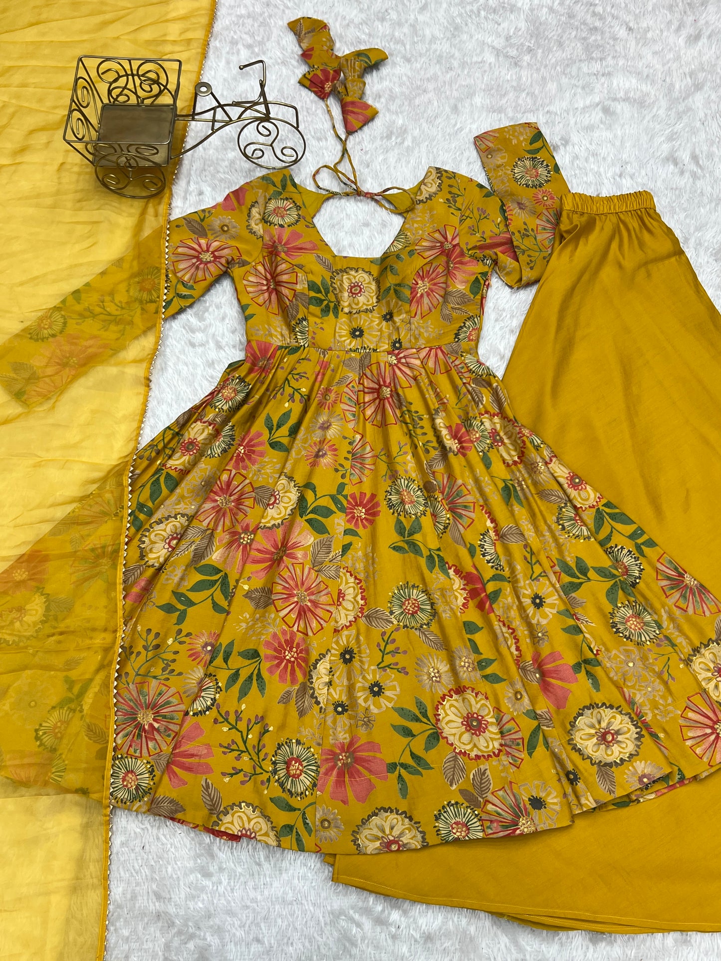 PURE SOFT ROMANSILK CHANDERI DISCHARGE PRINT FABRIC