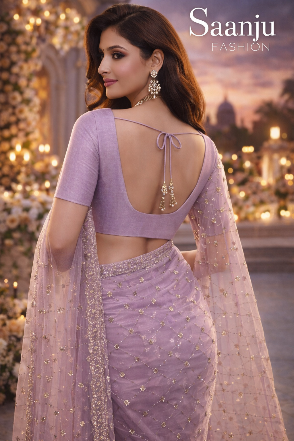 Luxury Designer GMY Silk Heavy Beads Saree