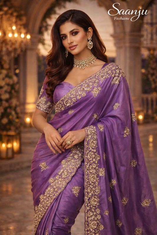 Premium Shimmery Tissue Silk Saree