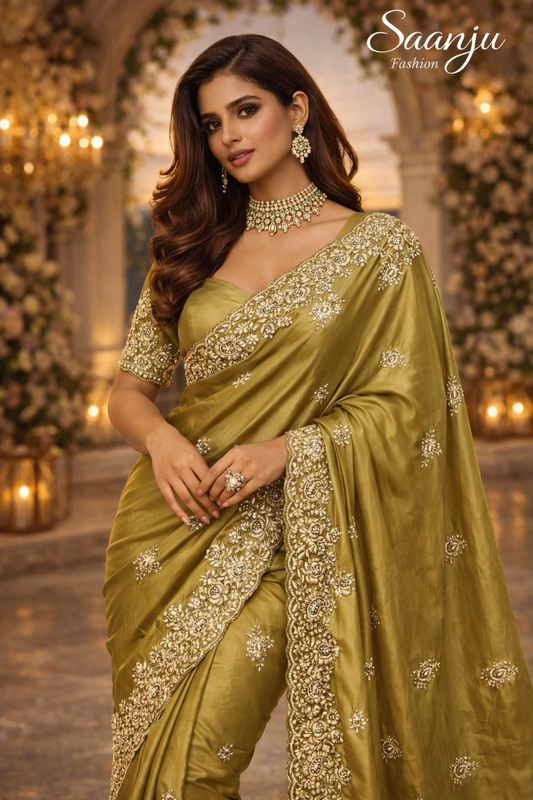 Premium Shimmery Tissue Silk Saree