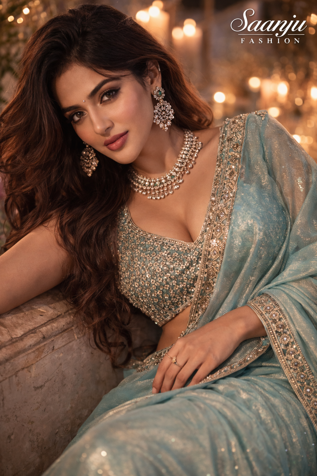 Premium Gamy Silk Saree Set with Heavy Beads Work Blouse