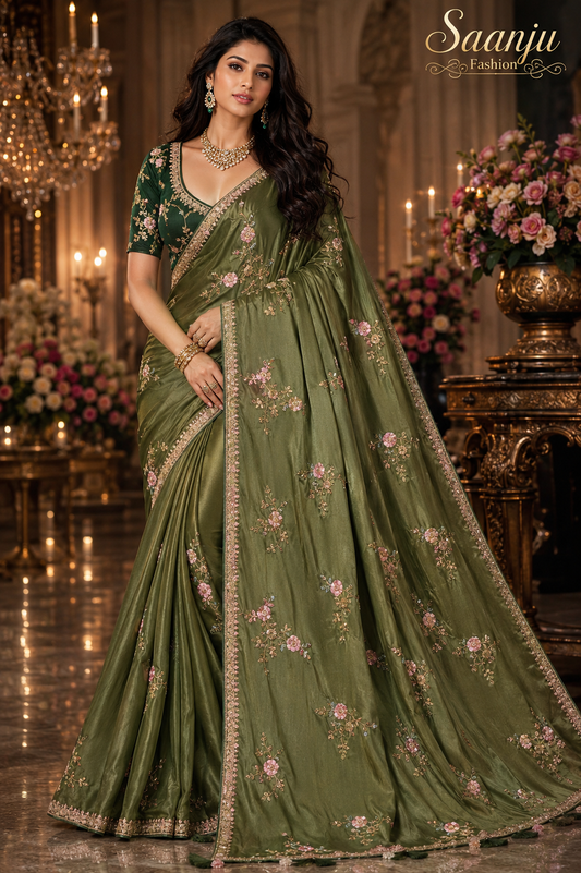 Premium GMY Silk Fabric Saree