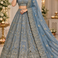 Crape silk lehenga with sequins dori & zari work choli