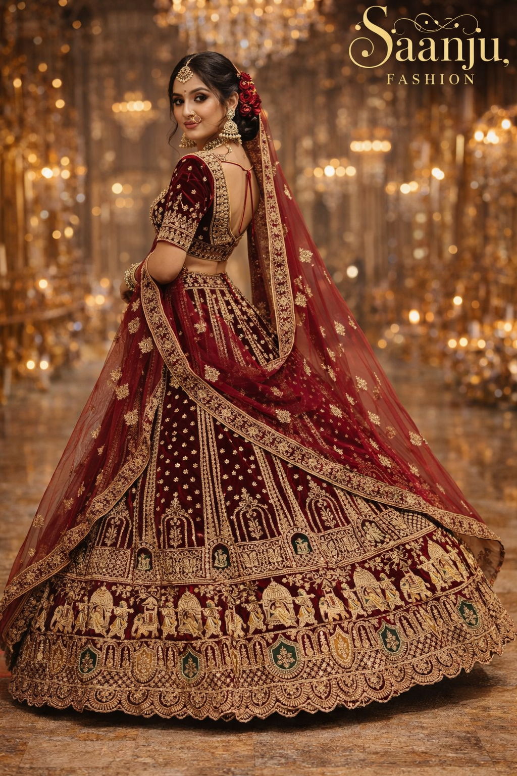 Sehen Sie umwerfend aus in diesem wunderschönen cremefarbenen Lehenga-Set