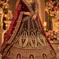 Luxury Marron Velvet Bridal Lehenga With Jarkan diamond embroidery choli