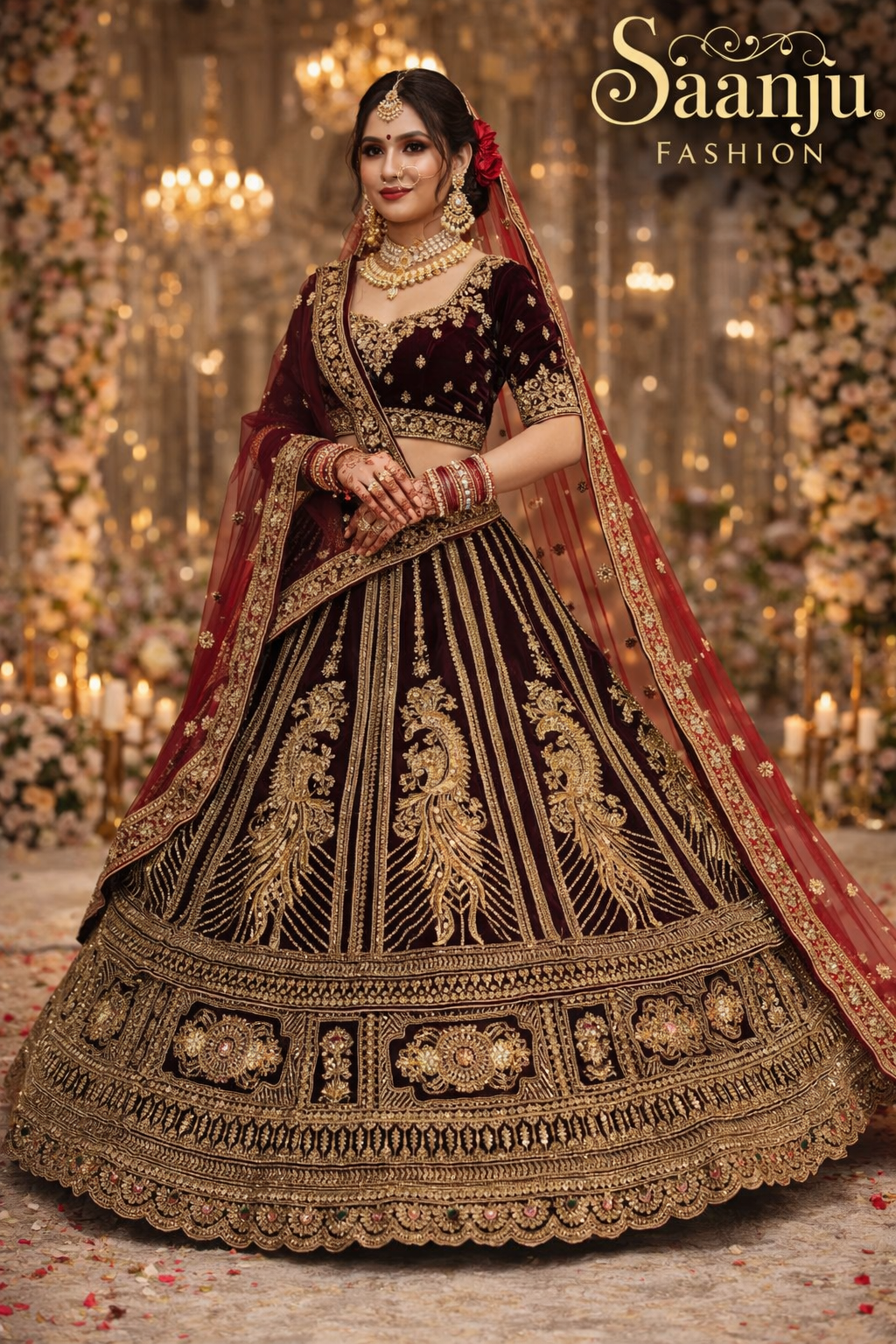 Sehen Sie umwerfend aus in diesem wunderschönen cremefarbenen Lehenga-Set