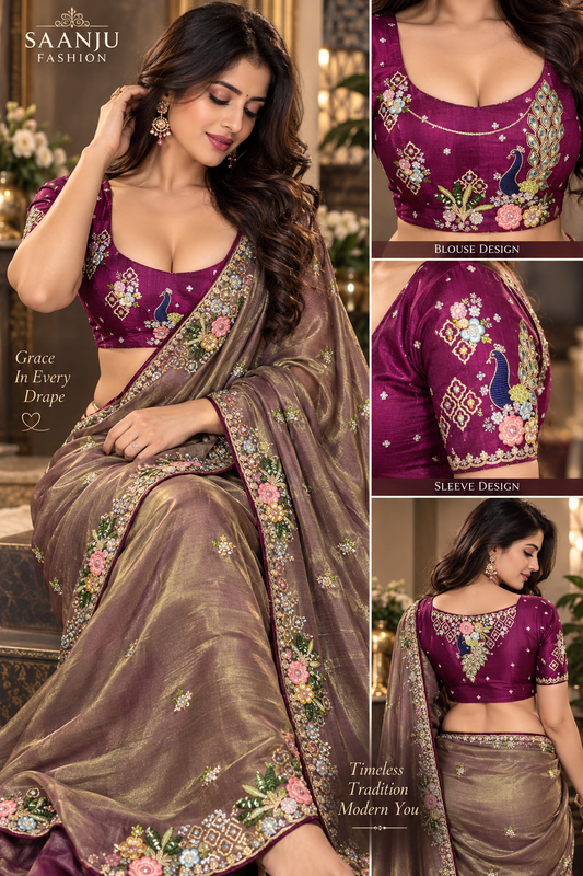 Premium GMY Silk Fabric Saree