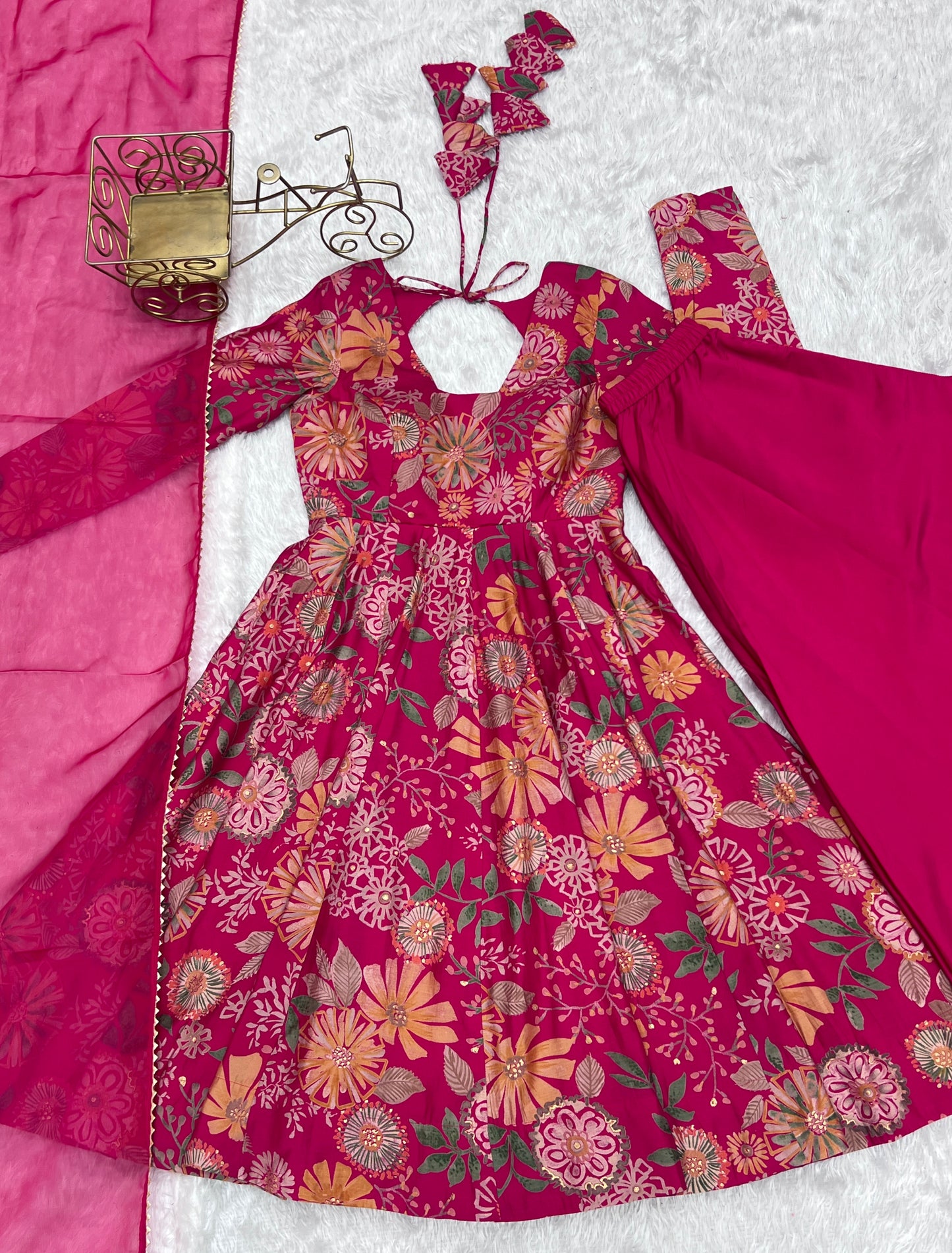 PURE SOFT ROMANSILK CHANDERI DISCHARGE PRINT FABRIC