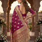 Royal Pure Silk Saree with C-Pallu Heavy Mirror & Moti Work