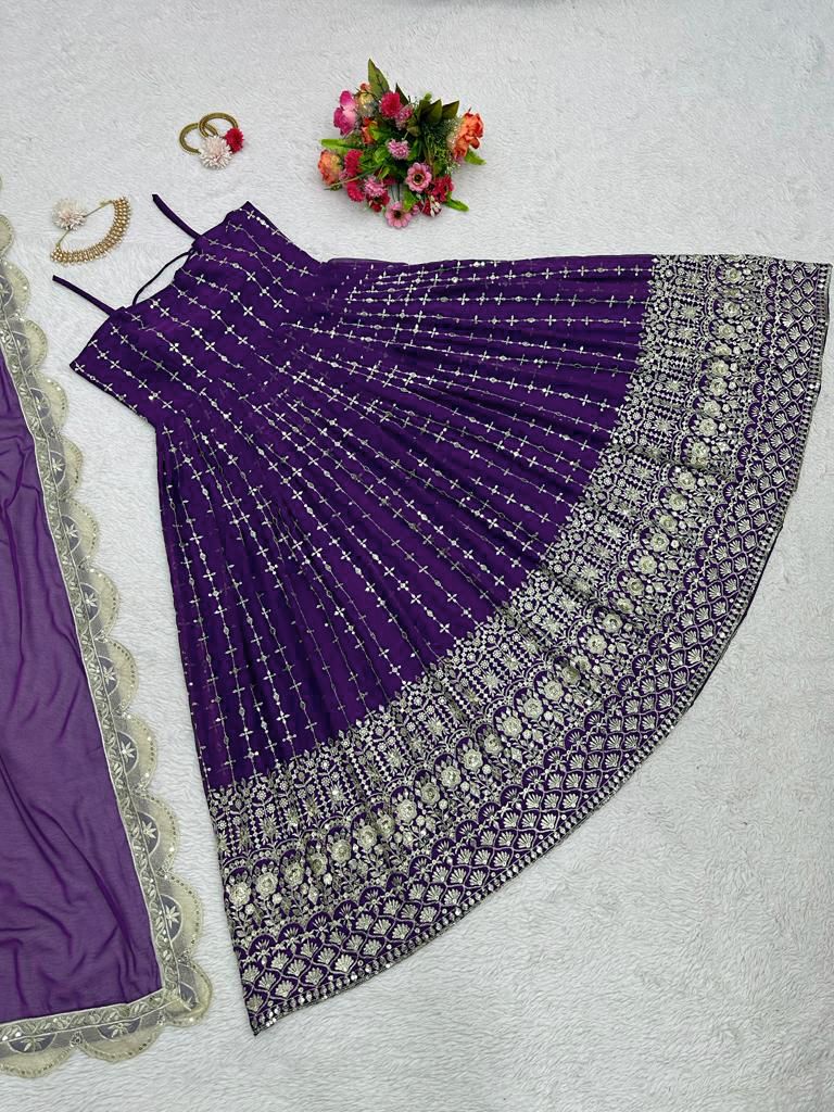 Heavy Georgette With Embroidery And Sequins Work