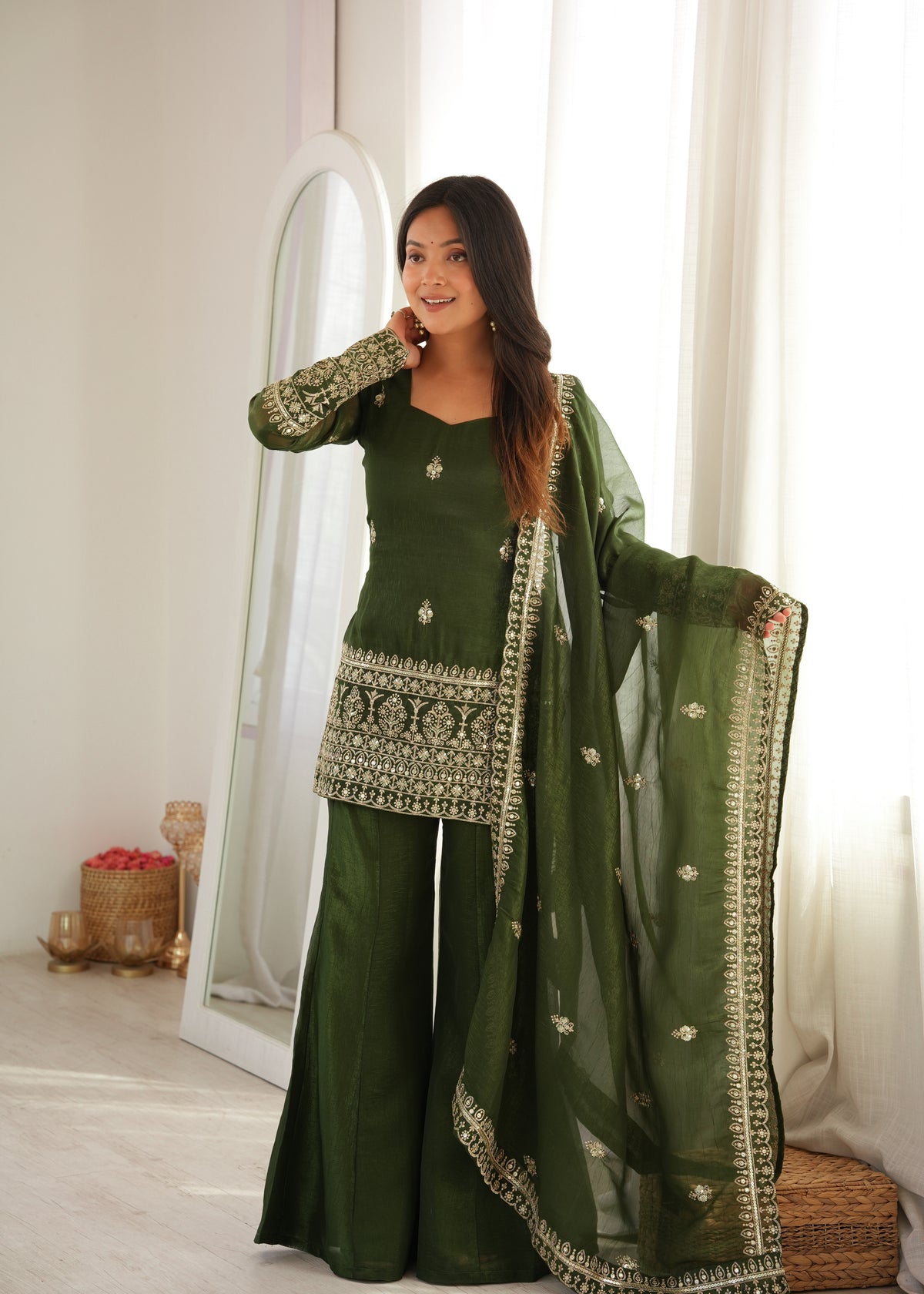 PRESENTING NEW GLASS ROMAN SILK FABRIC 3 PEACE