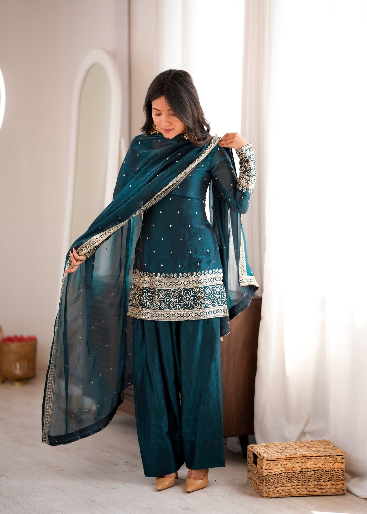 PRESENTING NEW FENDY SILK FABRIC WITH EMBROIDERY SEQUENCE SUIT