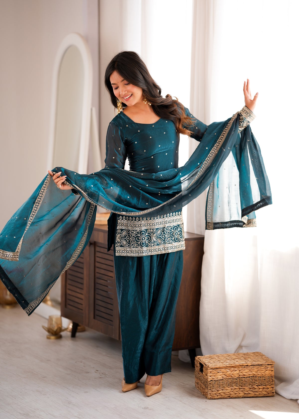 PRESENTING NEW FENDY SILK FABRIC WITH EMBROIDERY SEQUENCE SUIT