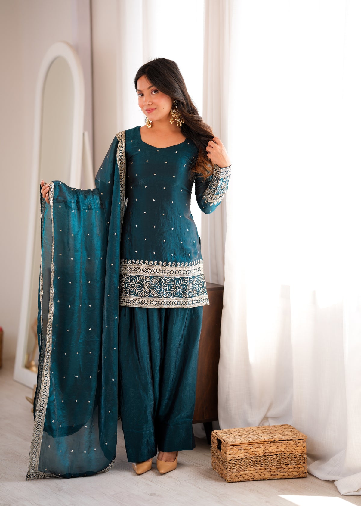 PRESENTING NEW FENDY SILK FABRIC WITH EMBROIDERY SEQUENCE SUIT