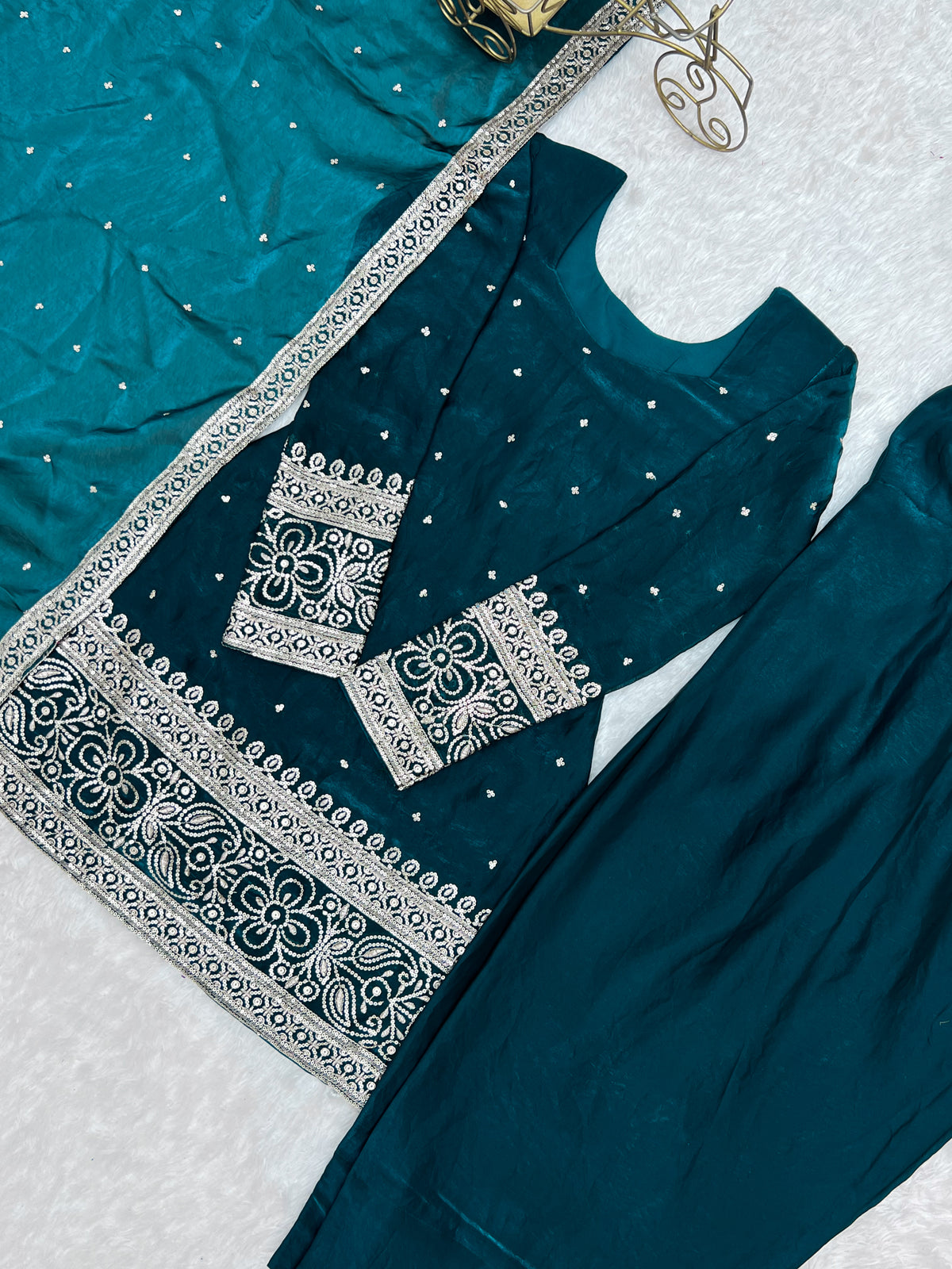 PRESENTING NEW FENDY SILK FABRIC WITH EMBROIDERY SEQUENCE SUIT
