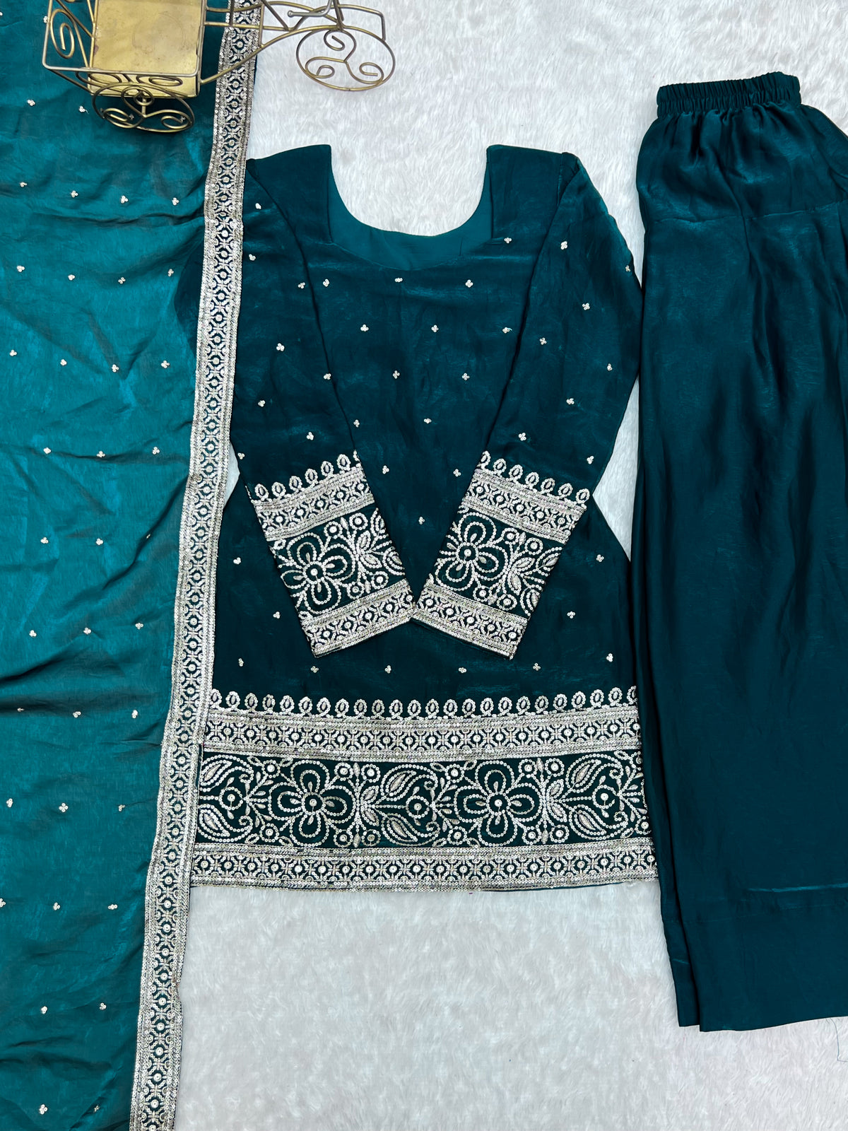 PRESENTING NEW FENDY SILK FABRIC WITH EMBROIDERY SEQUENCE SUIT