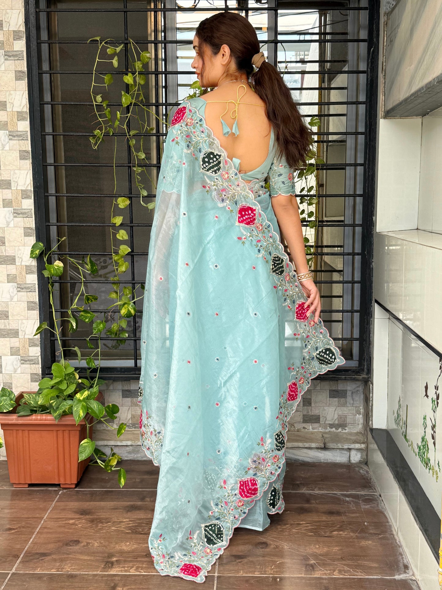 Pastel perfection meets royal elegance saree