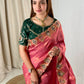 Viscose satin silk jacquard saree