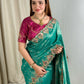Viscose satin silk jacquard saree