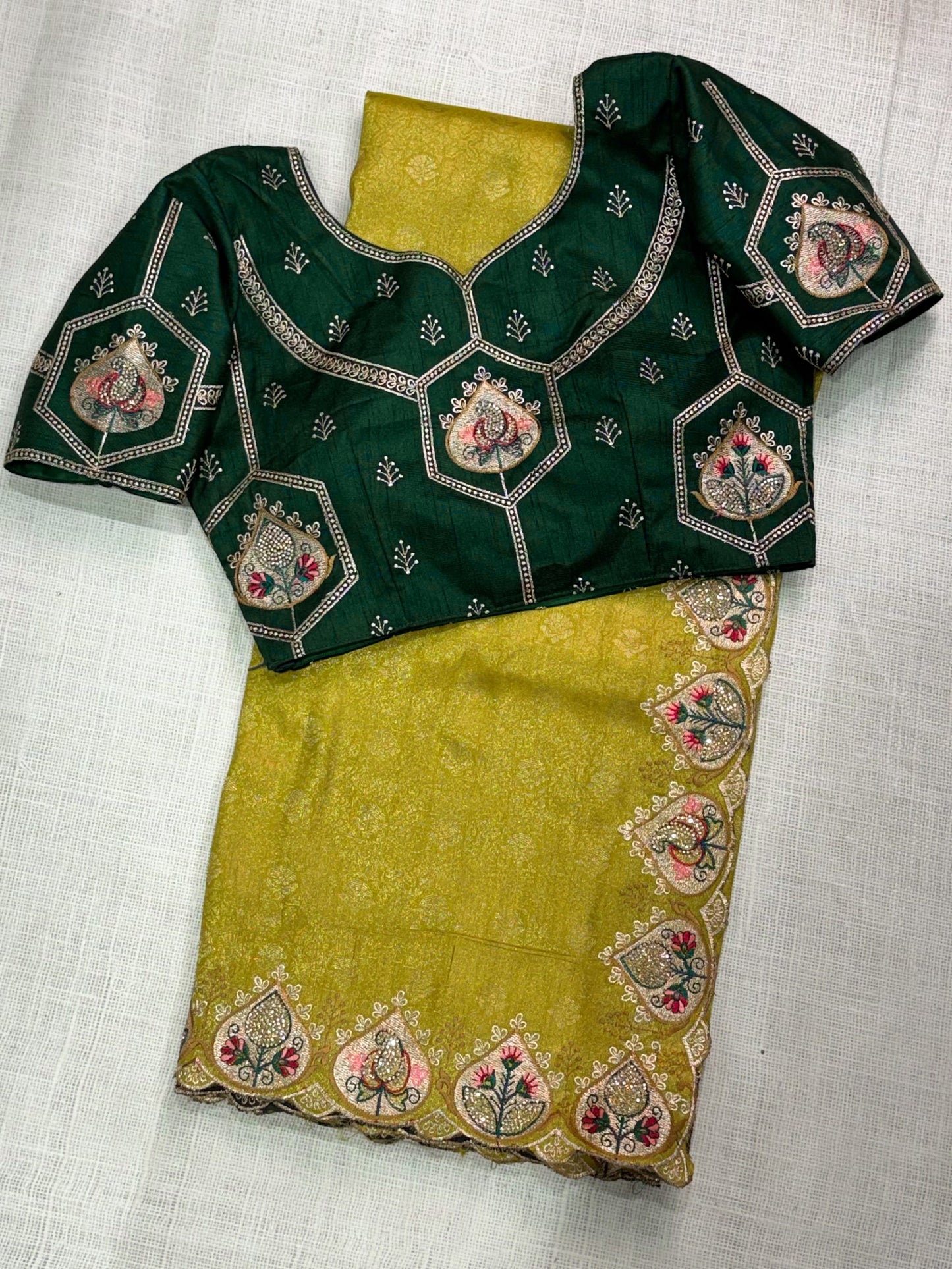 Viscose satin silk jacquard saree