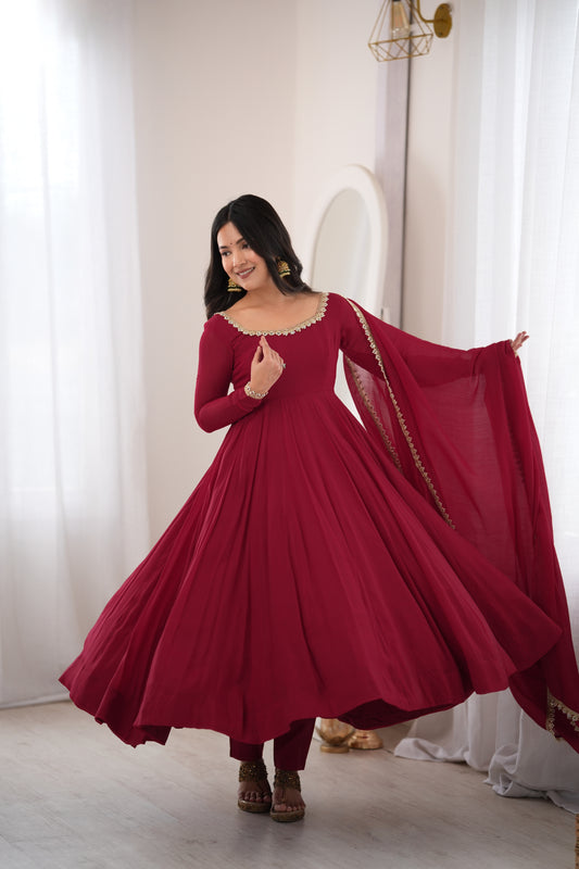 PRESENTING NEW PREMIUM QUALITY PURE MAL CHANDERI FABRIC ANARKALI