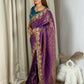 Viscose satin silk jacquard saree
