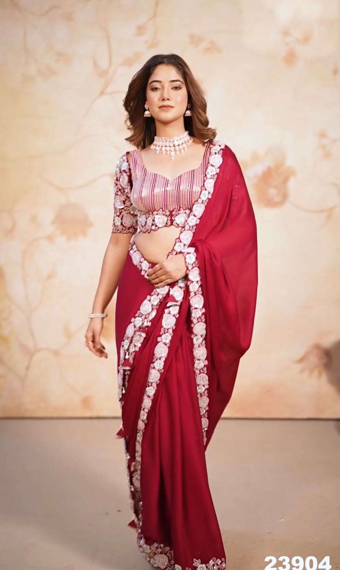 Beautiful Sequins embroidery work Saree