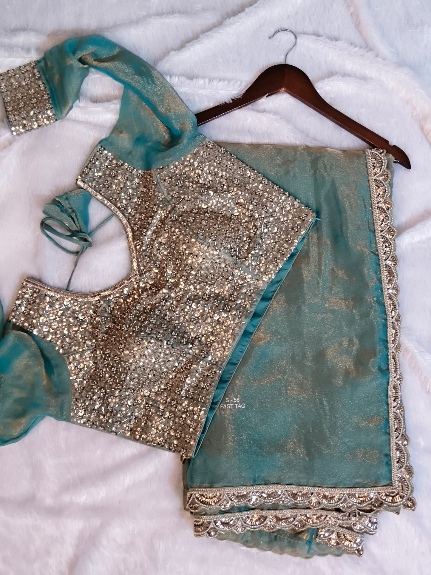 Premium Gamy Silk Saree Set with Heavy Beads Work Blouse