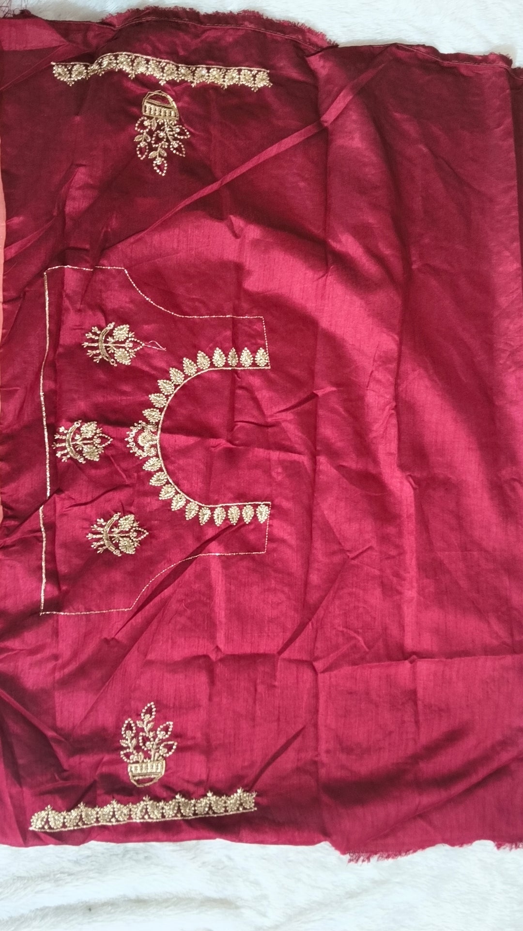 Elegant Gaji Silk Saree with Heavy Wall Moti Embroidery