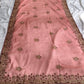 Elegant Gaji Silk Saree with Heavy Wall Moti Embroidery
