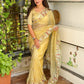 Leno net organza pastal shades saree