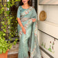 Leno net organza pastal shades saree