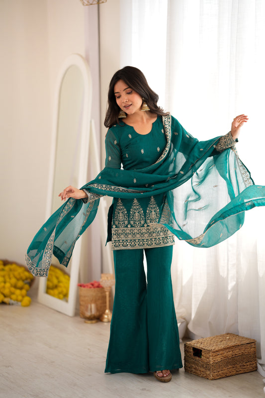 PRESENTING NEW CRUNCHY SILK FABRIC WITH EMBROIDERY SEQUENCE