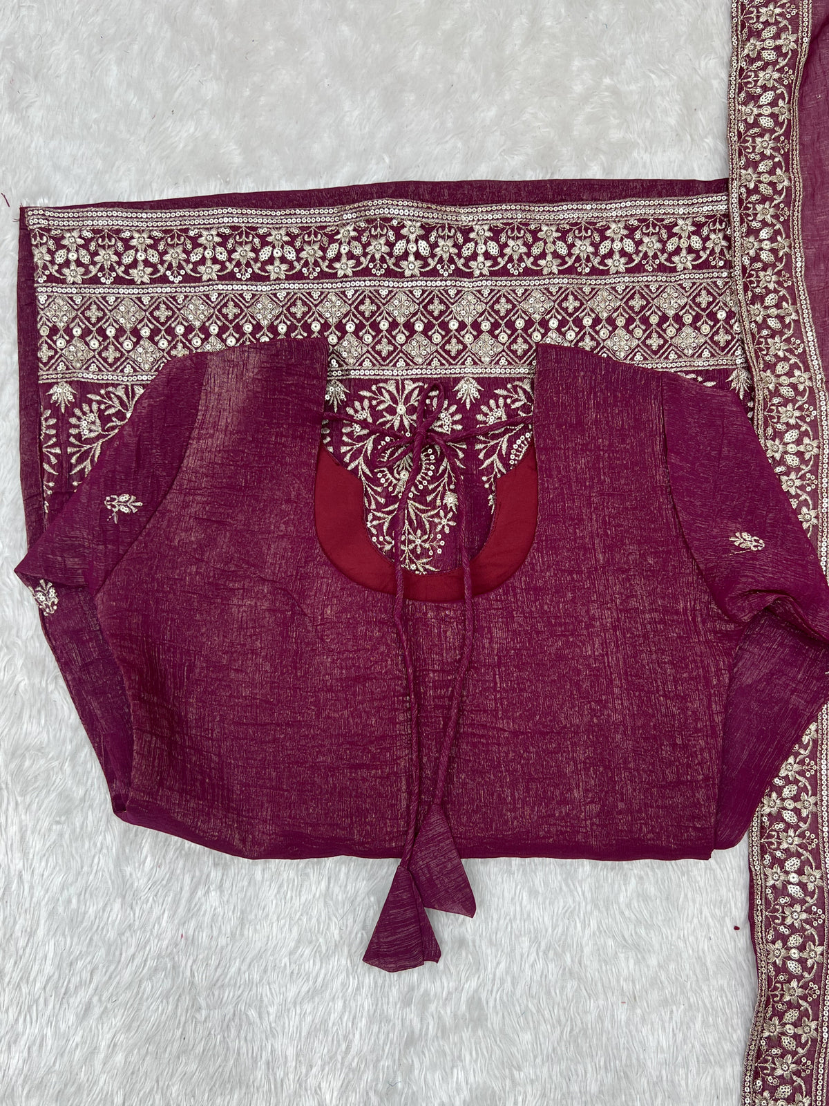 PRESENTING NEW CRUNCHY SILK FABRIC WITH EMBROIDERY SEQUENCE