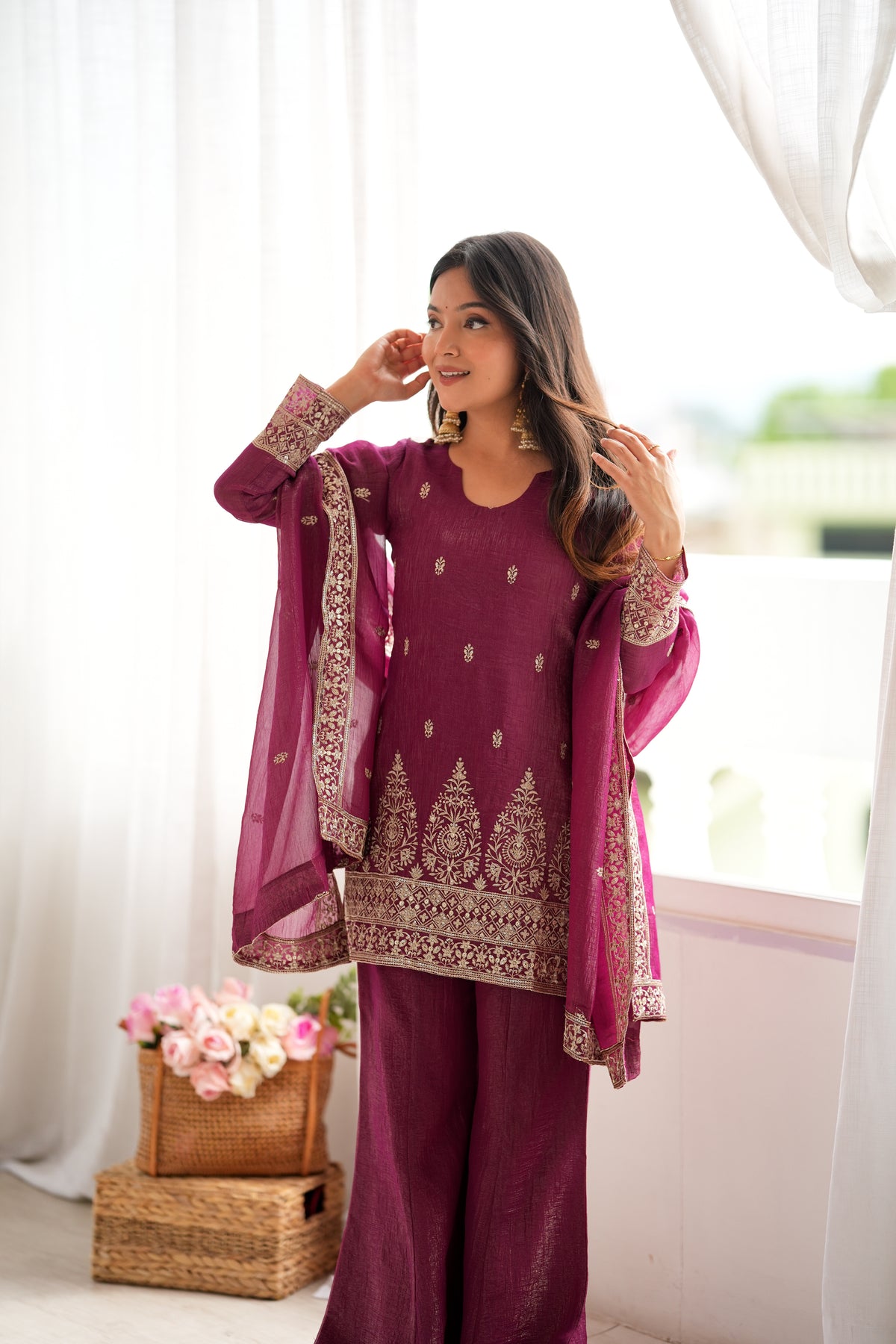 PRESENTING NEW CRUNCHY SILK FABRIC WITH EMBROIDERY SEQUENCE