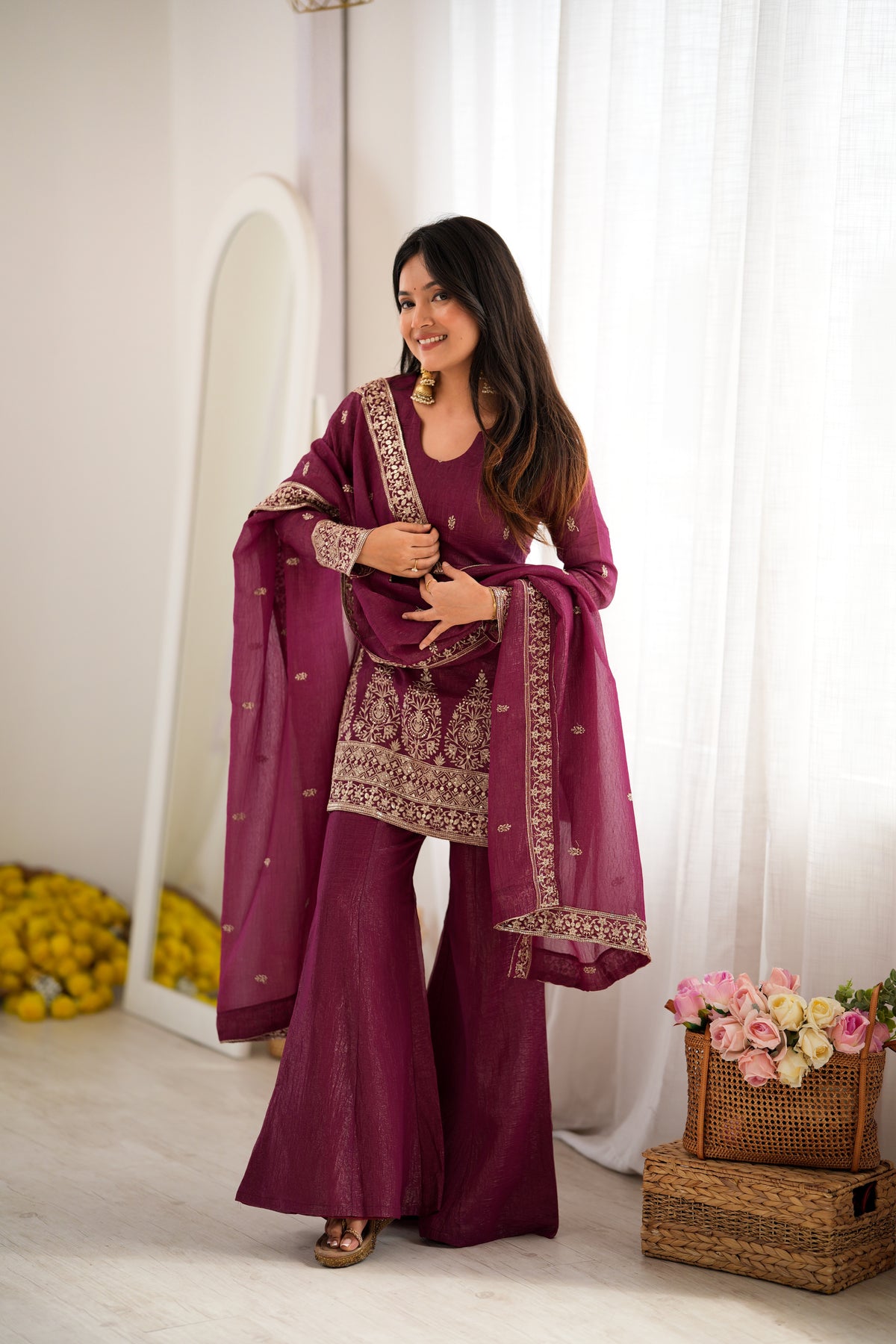 PRESENTING NEW CRUNCHY SILK FABRIC WITH EMBROIDERY SEQUENCE
