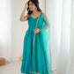PURE ROMANSILK CHANDERI FABRIC FULLY FLAIR ANARKALI