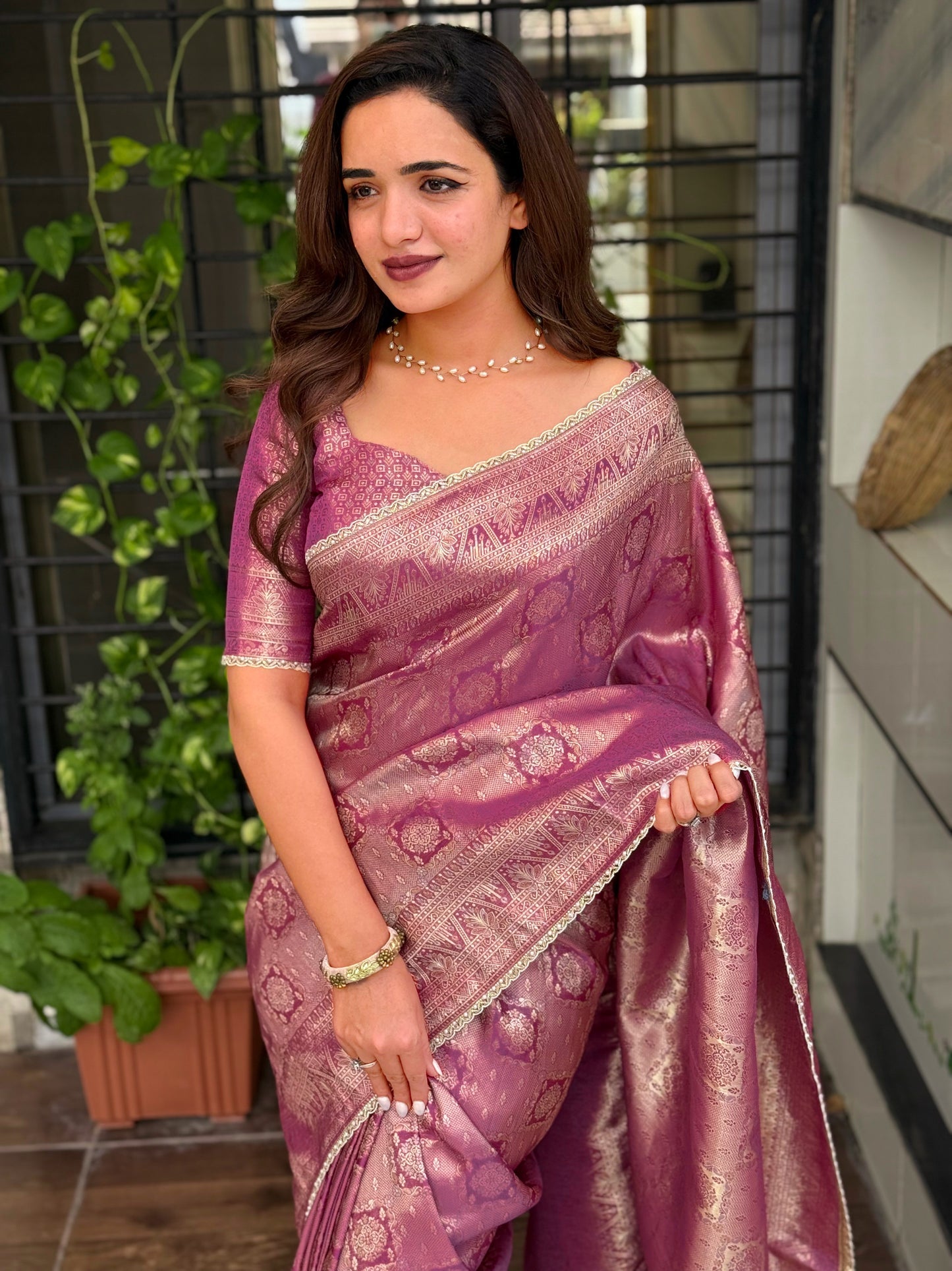 Satin jacquard silk elegance saree