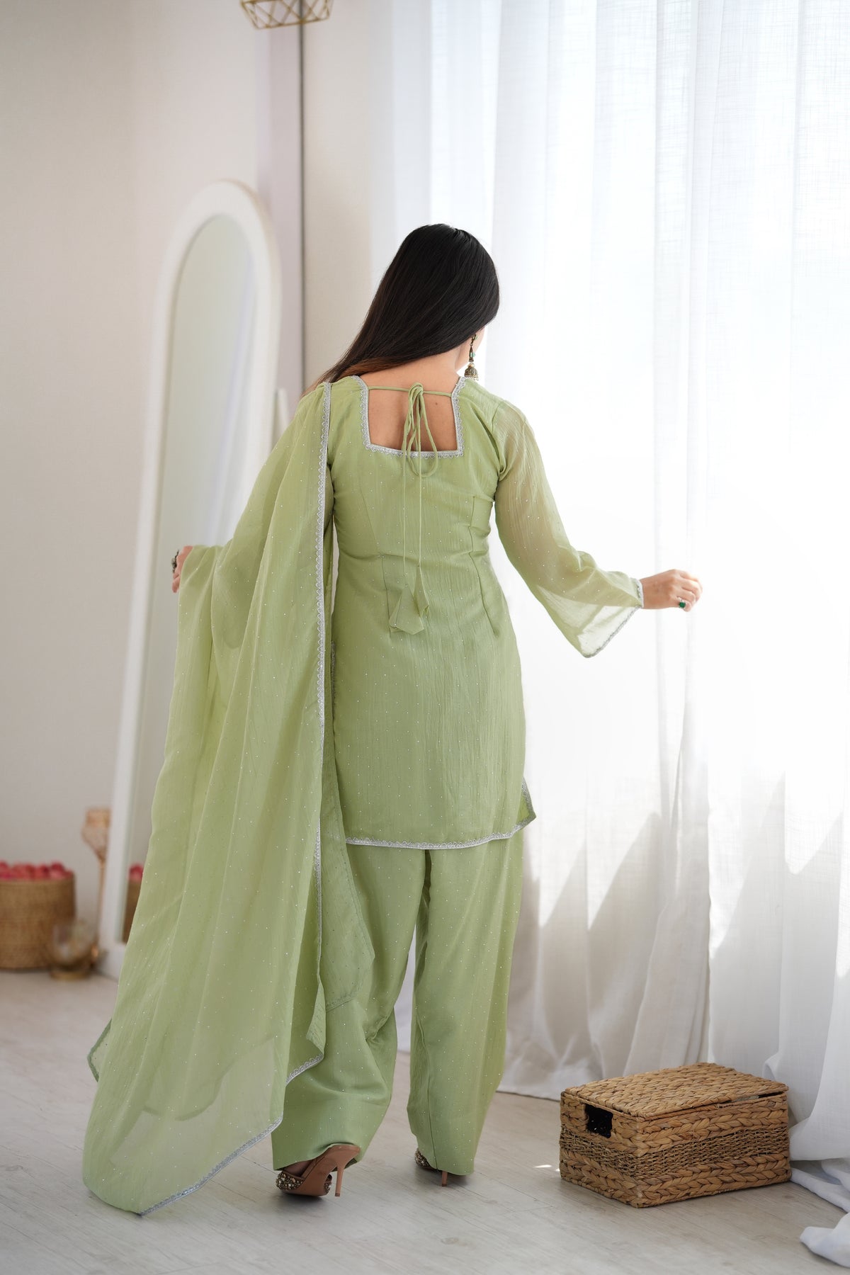 NEW SPECIAL FARSHI SALWAR SUIT CRUNCHY SILK FABRIC