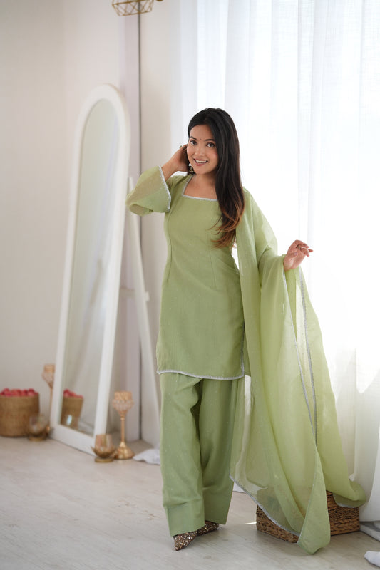 NEW SPECIAL FARSHI SALWAR SUIT CRUNCHY SILK FABRIC