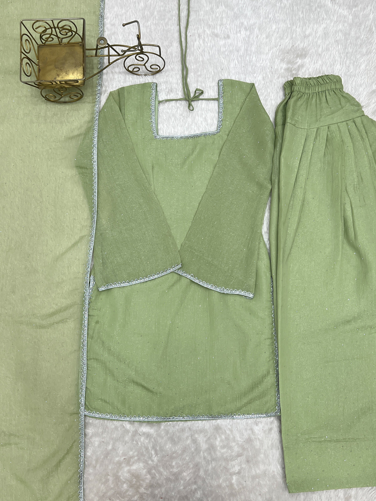 NEW SPECIAL FARSHI SALWAR SUIT CRUNCHY SILK FABRIC