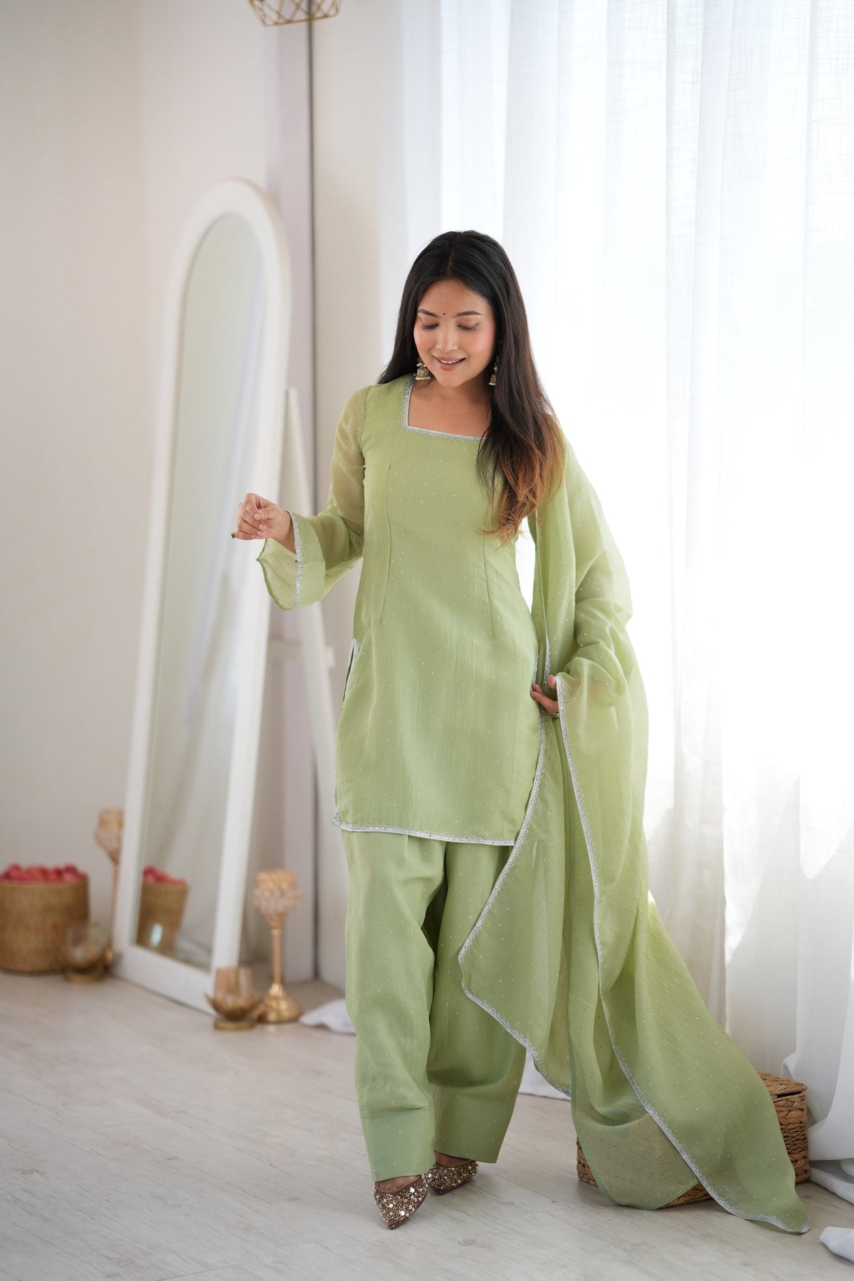 NEW SPECIAL FARSHI SALWAR SUIT CRUNCHY SILK FABRIC