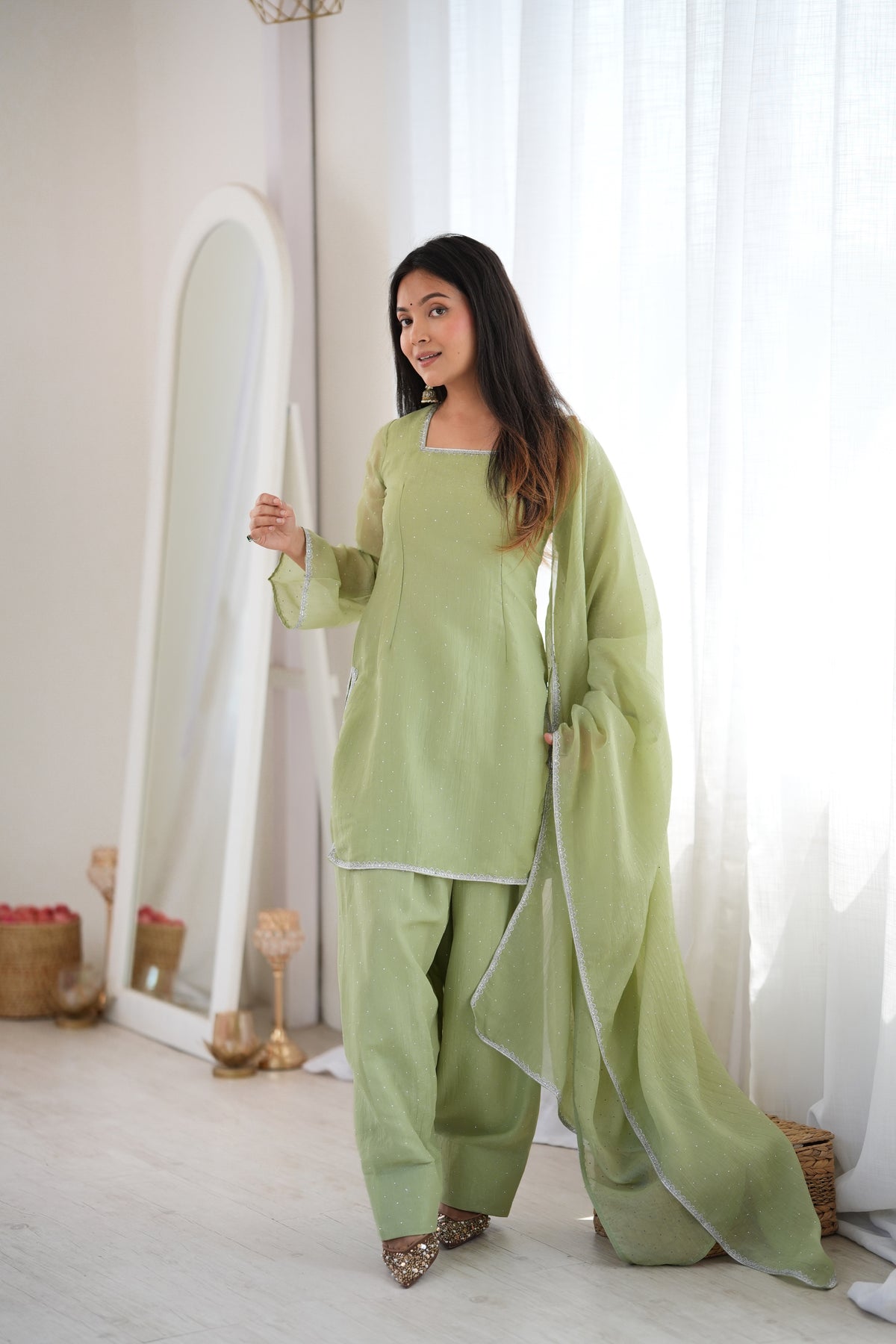 NEW SPECIAL FARSHI SALWAR SUIT CRUNCHY SILK FABRIC