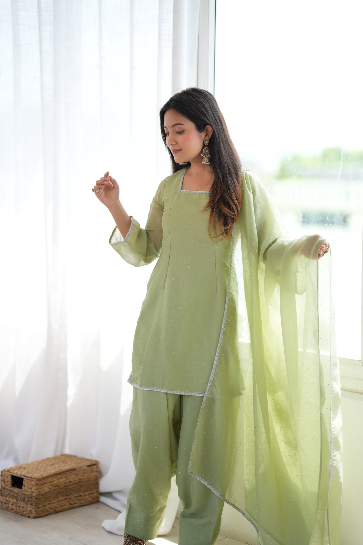 NEW SPECIAL FARSHI SALWAR SUIT CRUNCHY SILK FABRIC