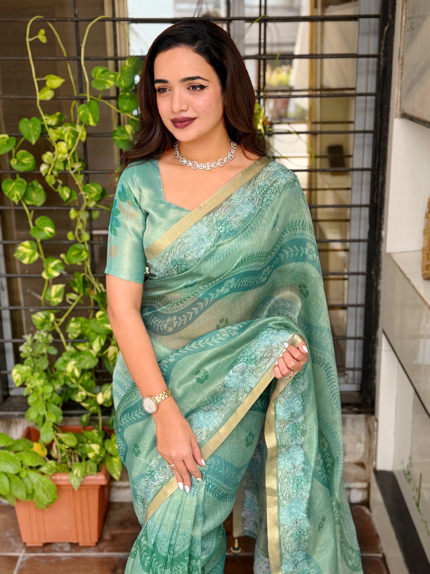 Grace meets glamour in this ethereal colorful saree