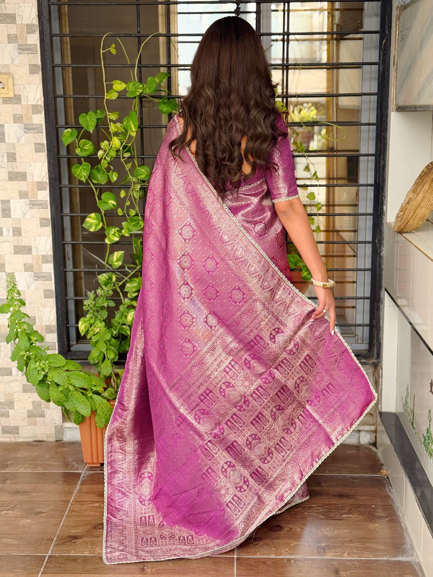 Satin jacquard silk elegance saree