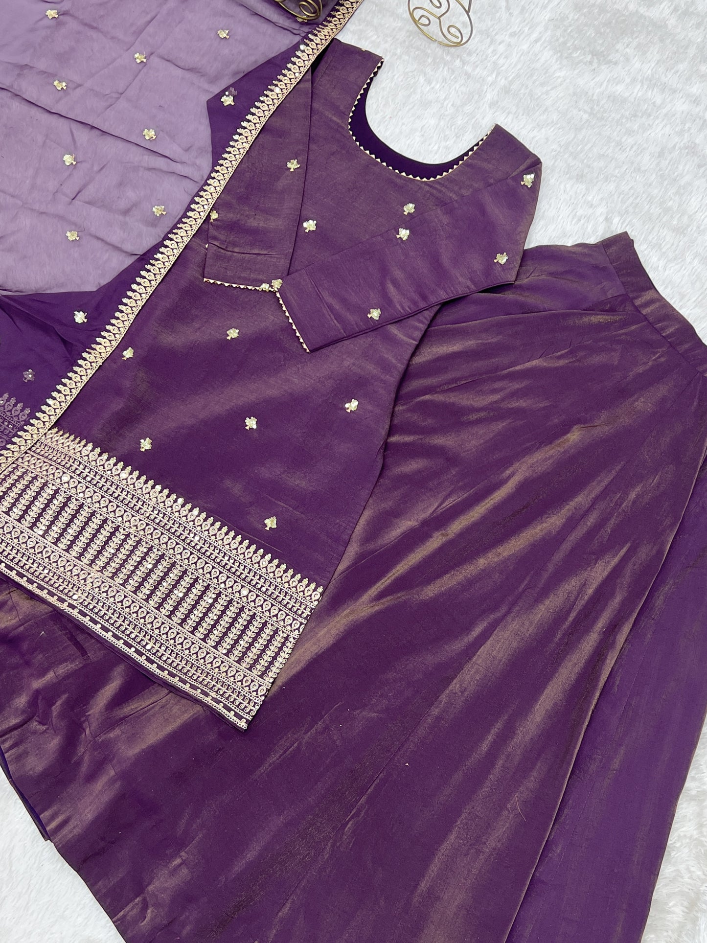 PURE ROMANSHIMMER CHANDERI SILK FABRIC ANARKALI