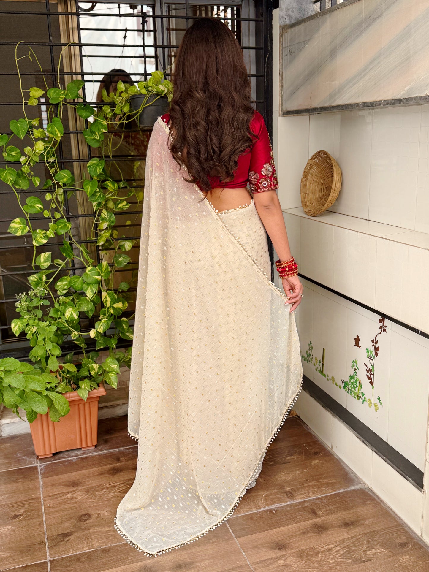 blend of rich craftsmanship and modern grace saree
